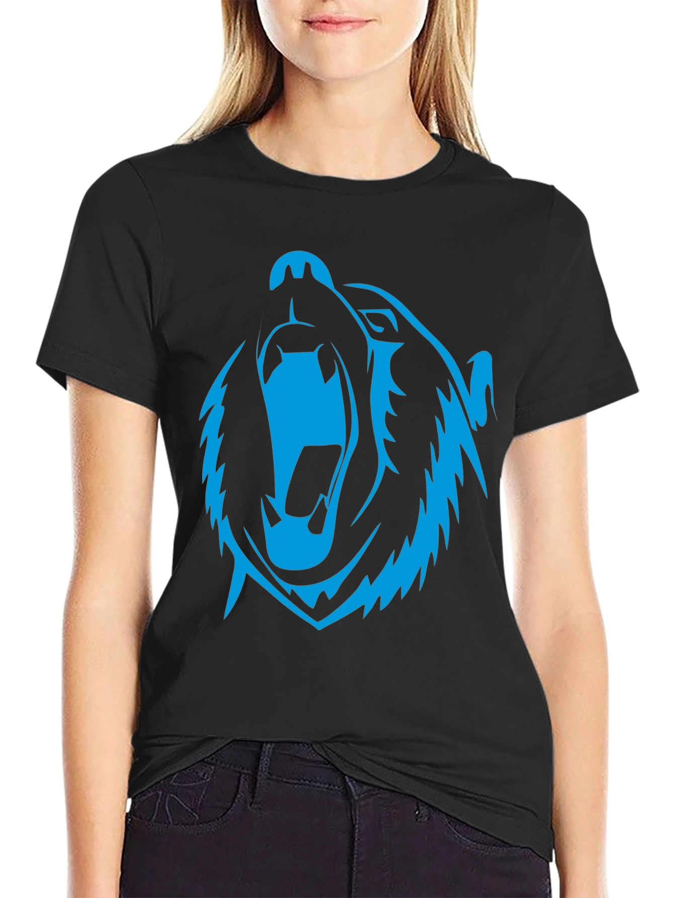Roaring Bear Graphic Black T-Shirt