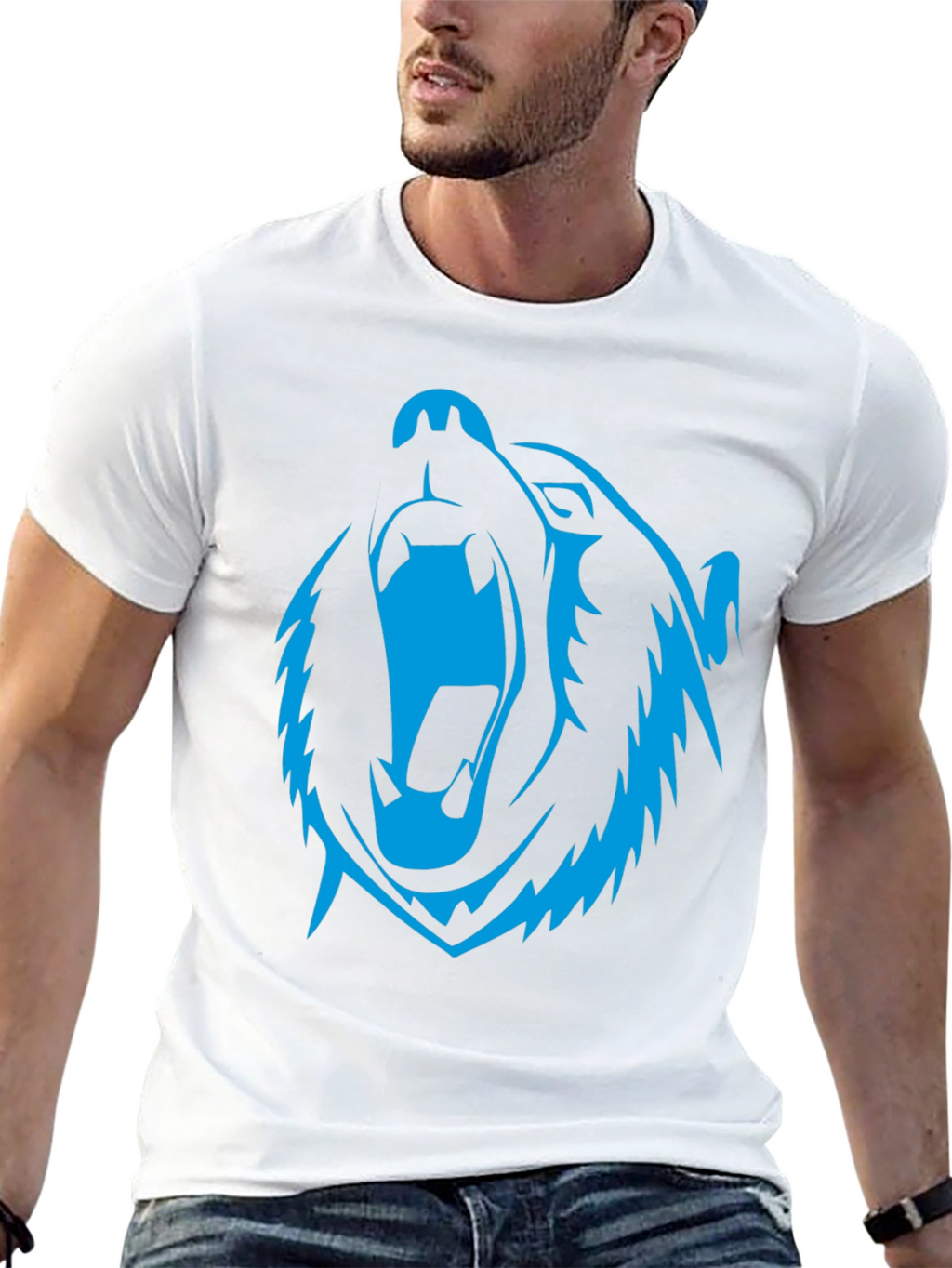 Roaring Bear Graphic Black T-Shirt