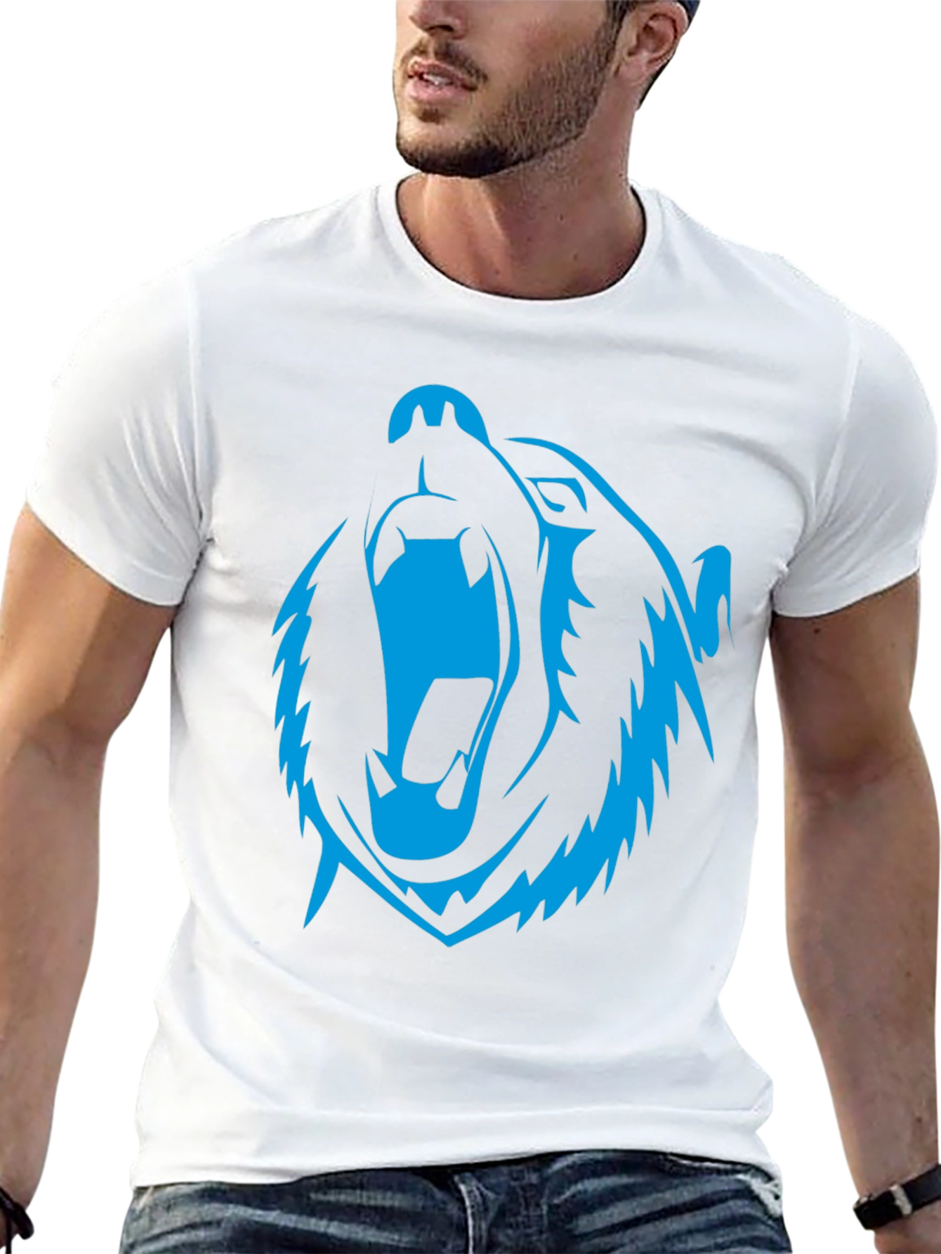 Roaring Bear Graphic Black T-Shirt