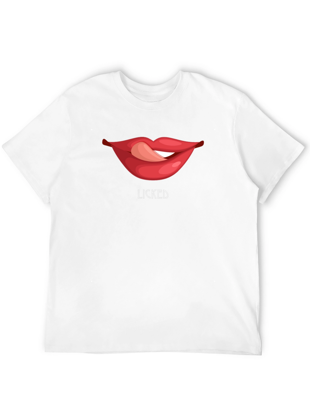 Licked Lips Graphic Tee - Black Cotton Blend T-Shirt