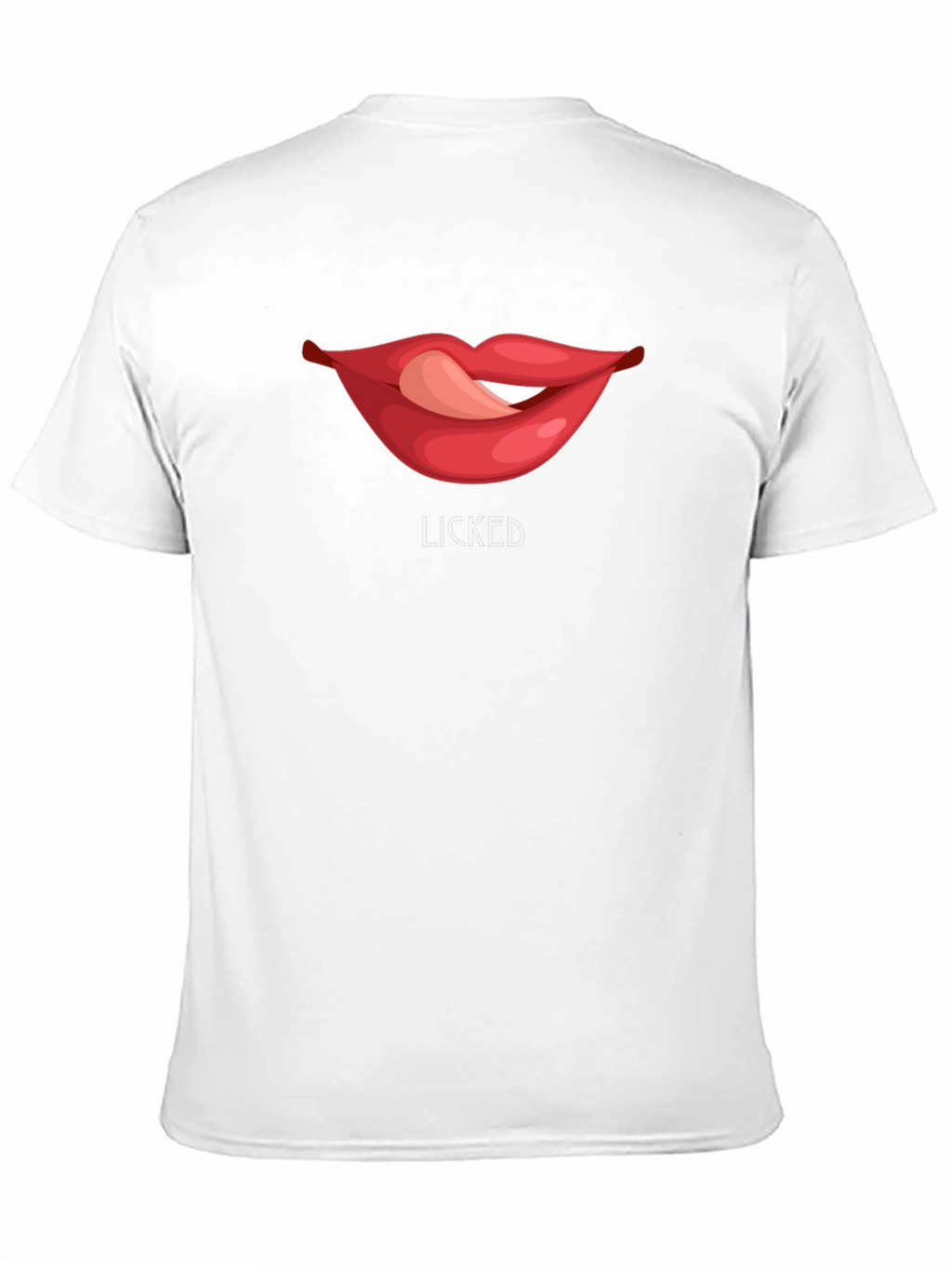 Licked Lips Graphic Tee - Black Cotton Blend T-Shirt