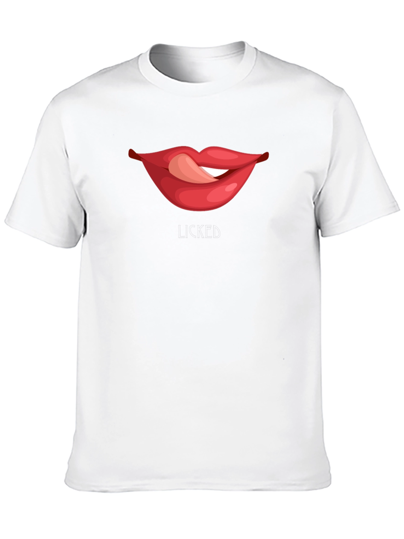 Licked Lips Graphic Tee - Black Cotton Blend T-Shirt