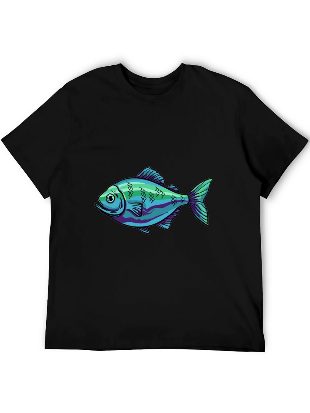 Cool Fish Graphic Black T-Shirt
