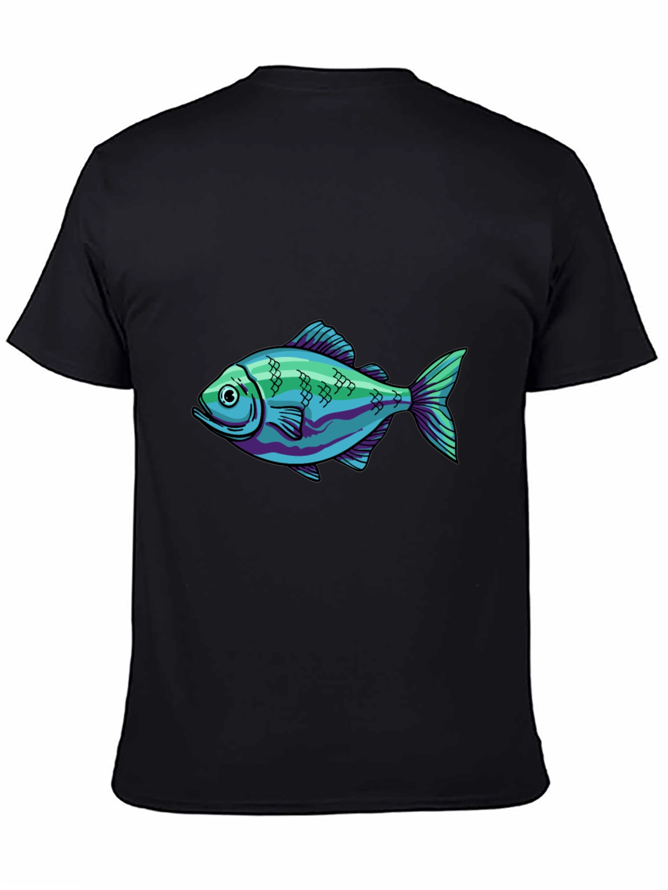 Cool Fish Graphic Black T-Shirt