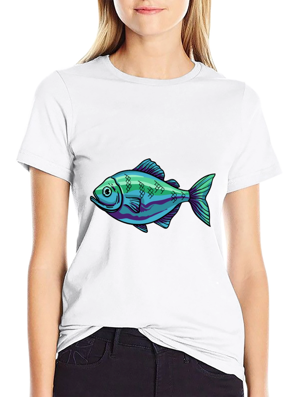 Cool Fish Graphic Black T-Shirt