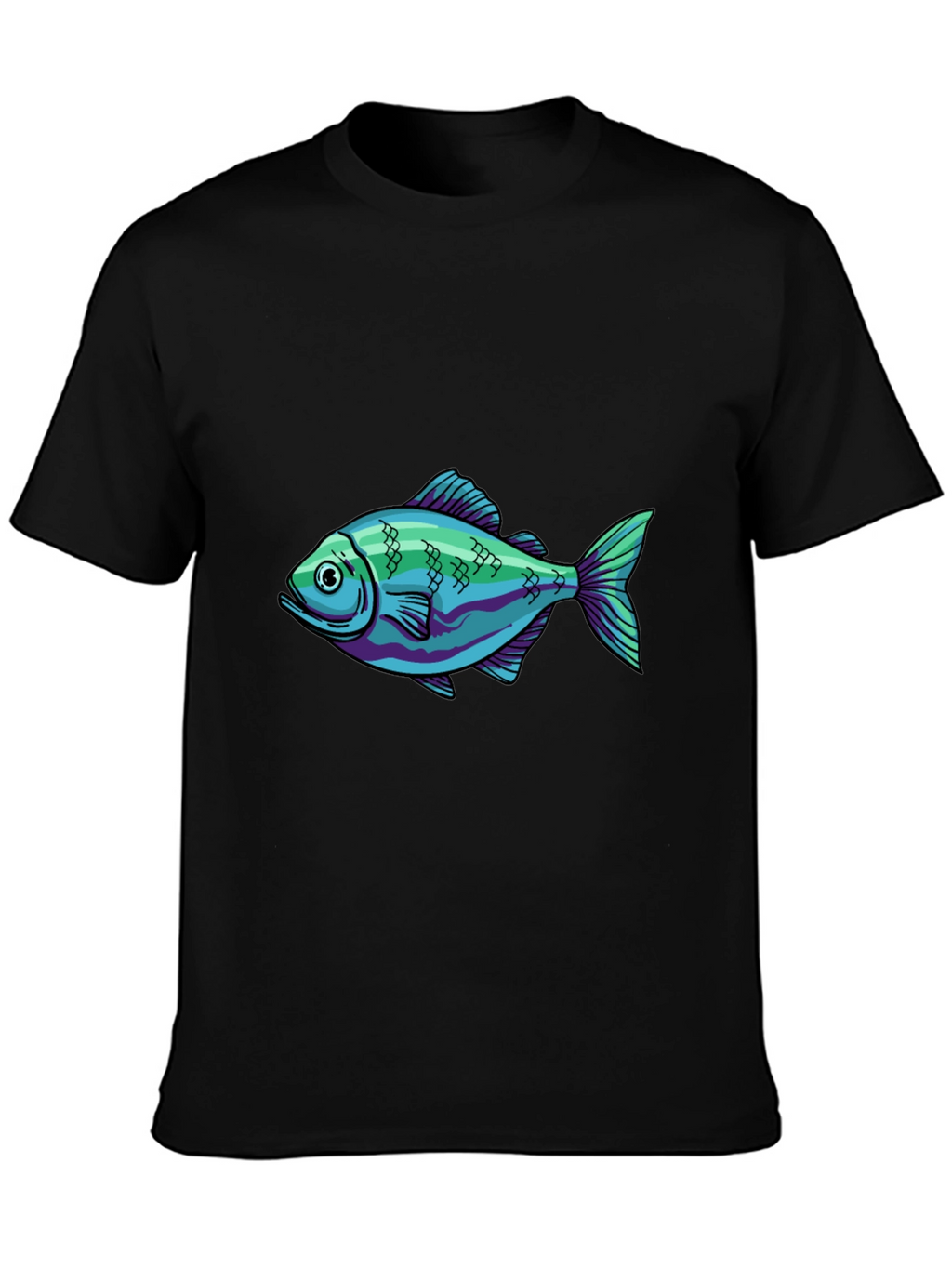 Cool Fish Graphic Black T-Shirt