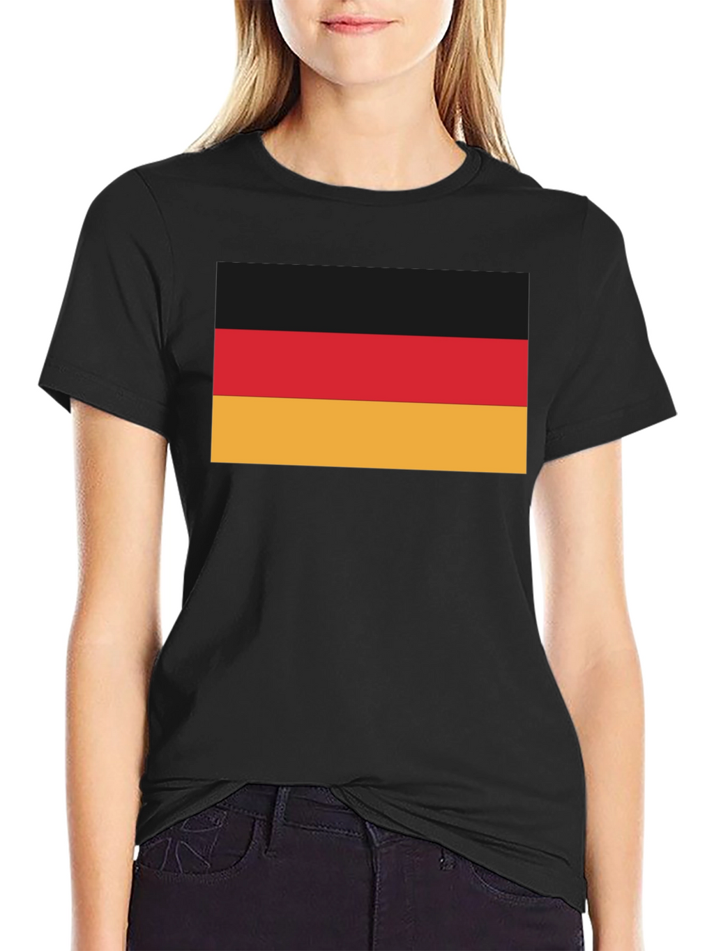 German Flag T-Shirt - Black Crew Neck Tee