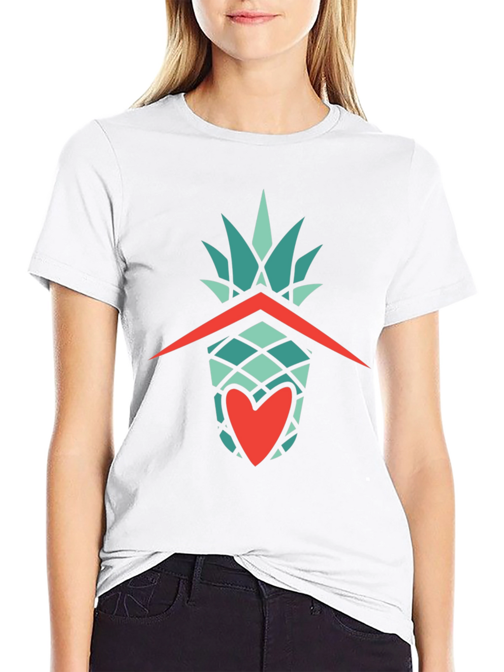 Pineapple Heart Graphic Tee - Casual Style