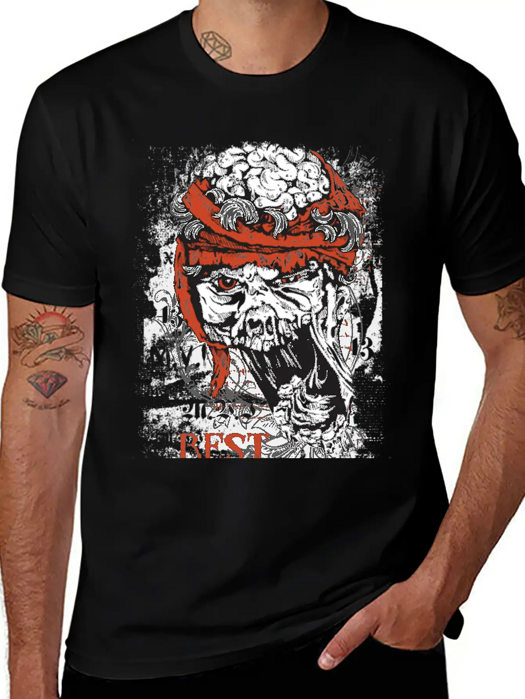 Zombie Head - Rest In Peaces Basic Graphic T-Shirt – Daily Comfort In Soft Cotton