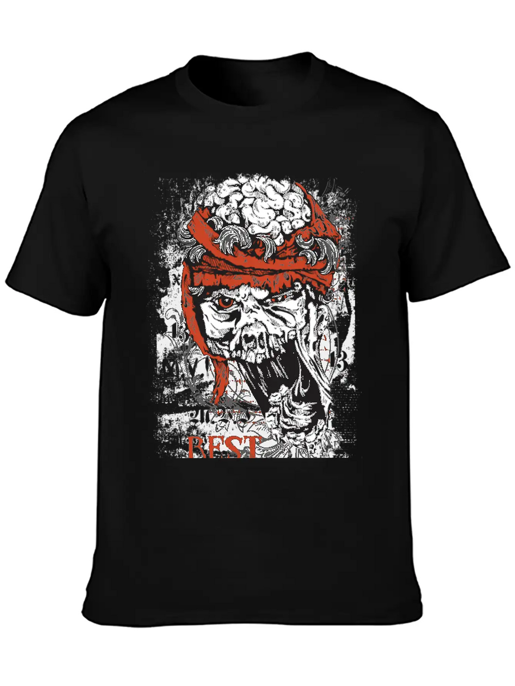 Zombie Head - Rest In Peaces Basic Graphic T-Shirt – Daily Comfort In Soft Cotton