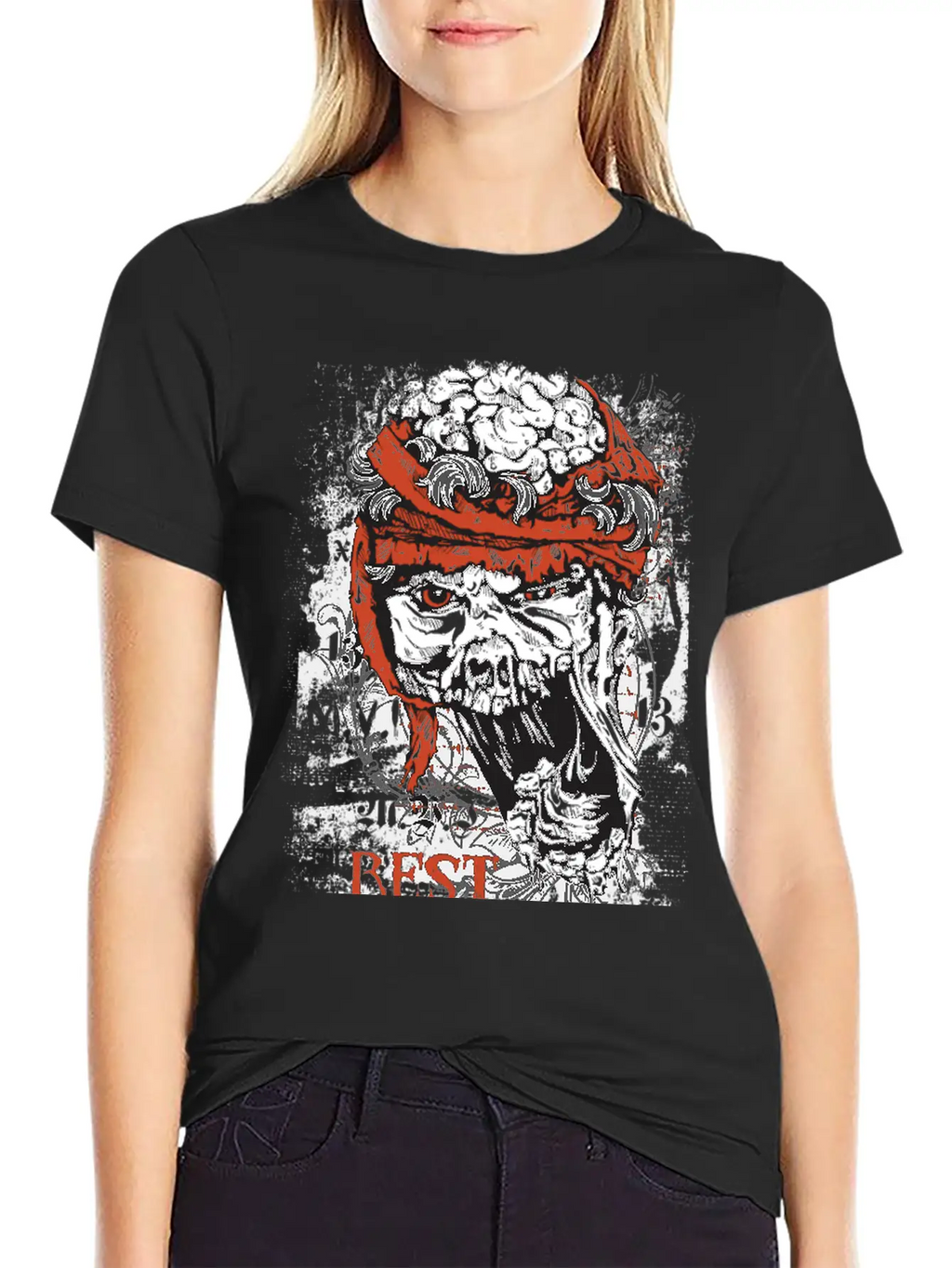 Zombie Head - Rest In Peaces Basic Graphic T-Shirt – Daily Comfort In Soft Cotton