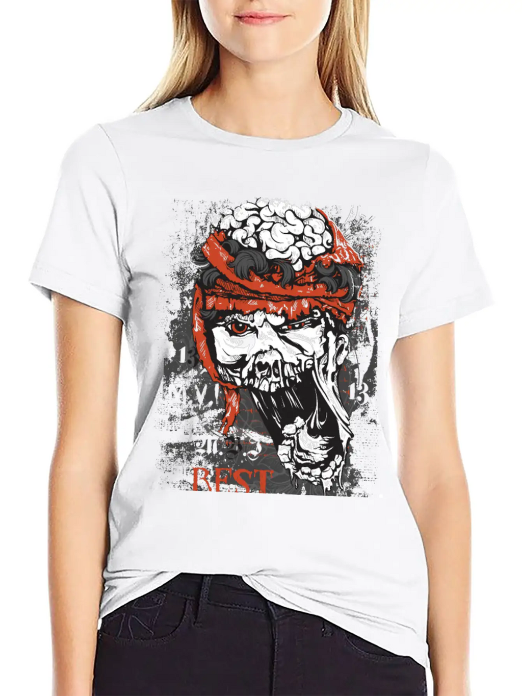 Zombie Head - Rest In Peaces Basic Graphic T-Shirt – Daily Comfort In Soft Cotton