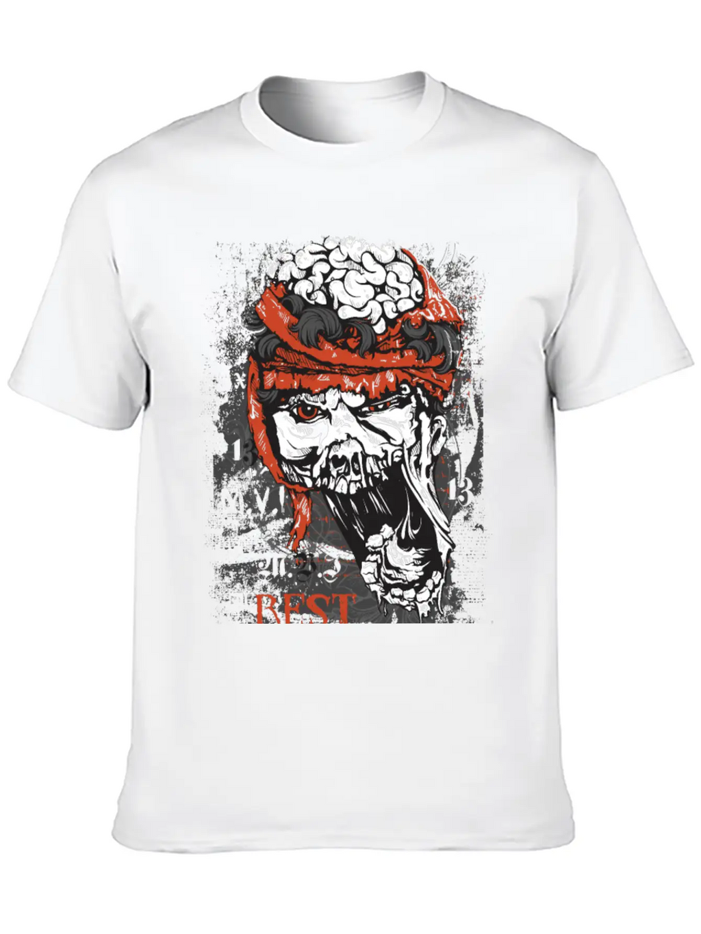 Zombie Head - Rest In Peaces Basic Graphic T-Shirt – Daily Comfort In Soft Cotton