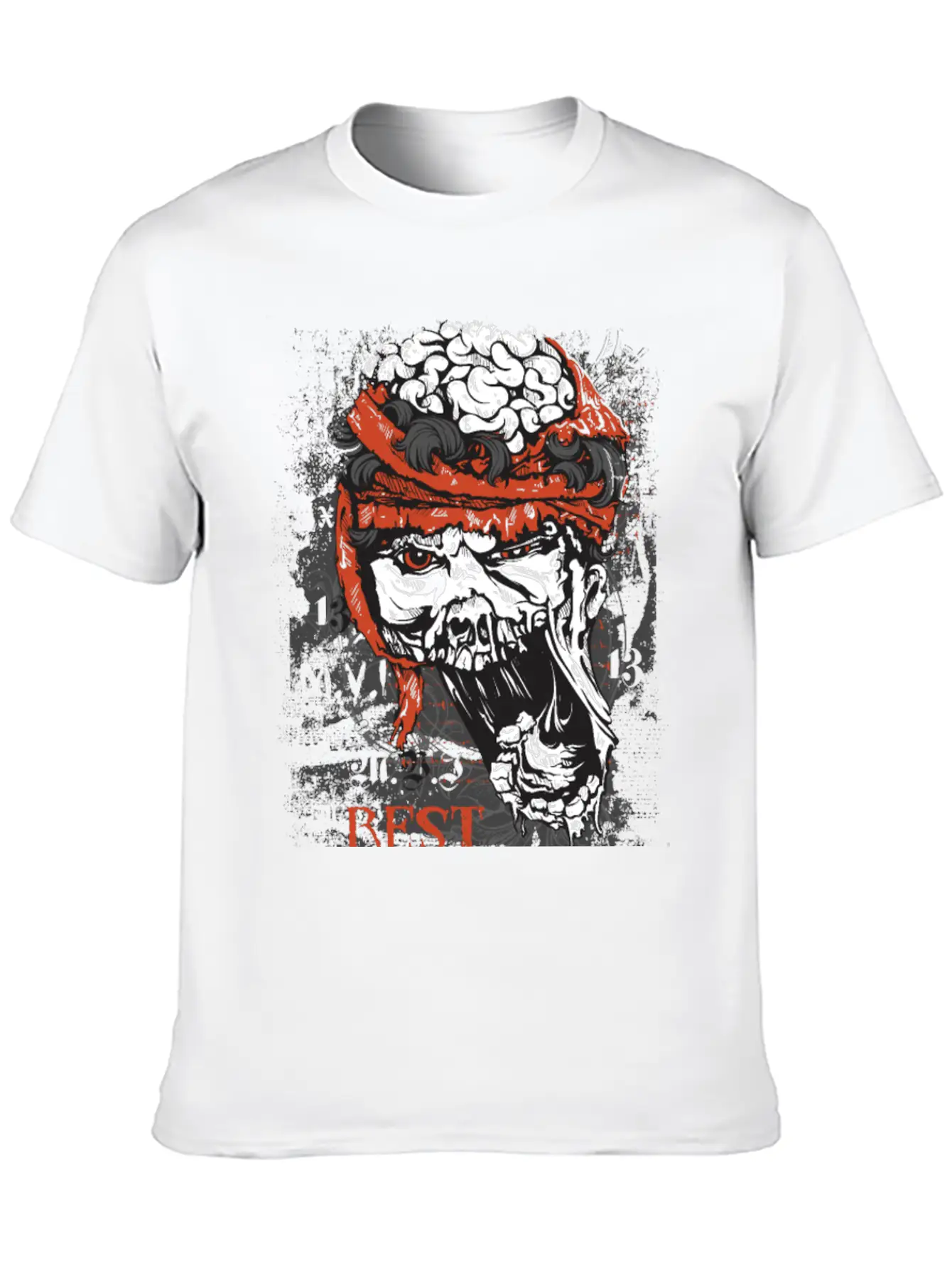 Zombie Head - Rest In Peaces Basic Graphic T-Shirt – Daily Comfort In Soft Cotton