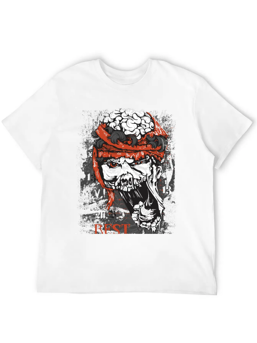 Zombie Head - Rest In Peaces Basic Graphic T-Shirt – Daily Comfort In Soft Cotton