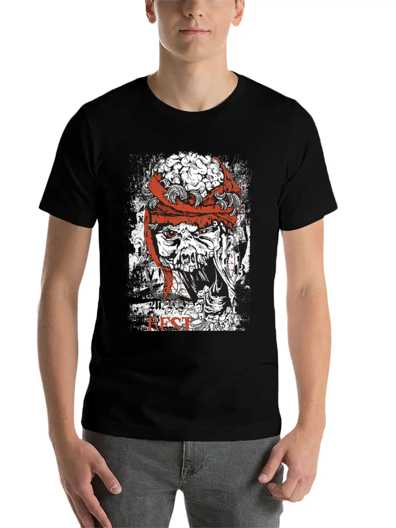 Zombie Head - Rest In Peaces Basic Graphic T-Shirt – Daily Comfort In Soft Cotton