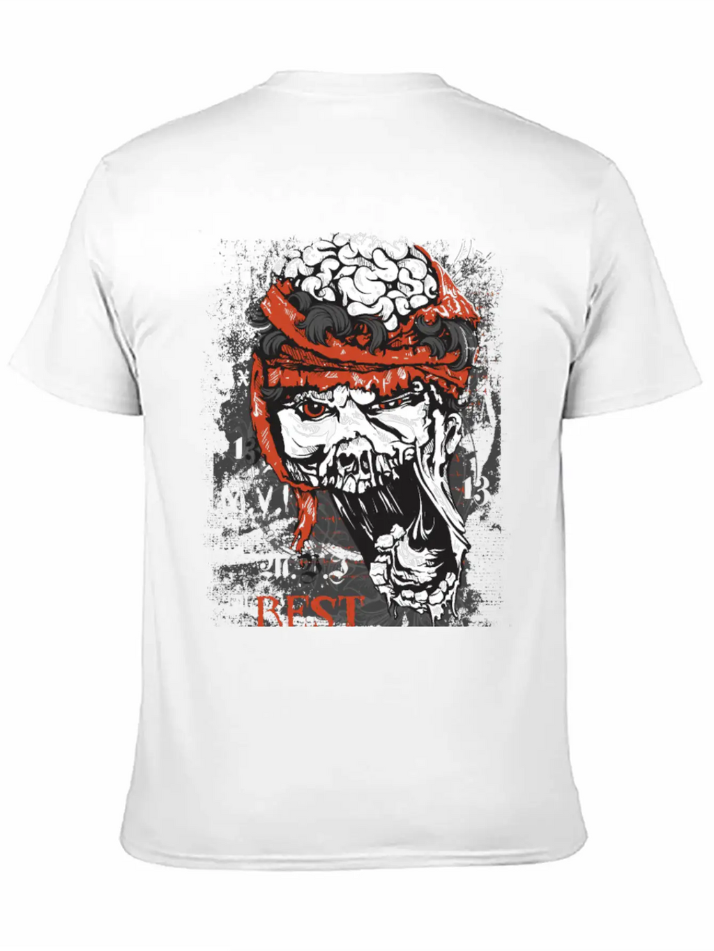 Zombie Head - Rest In Peaces Basic Graphic T-Shirt – Daily Comfort In Soft Cotton