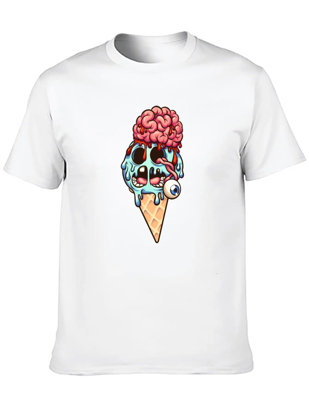 Zombie Ice Cream Breathable Graphic T-Shirt – Perfect For Casual Days
