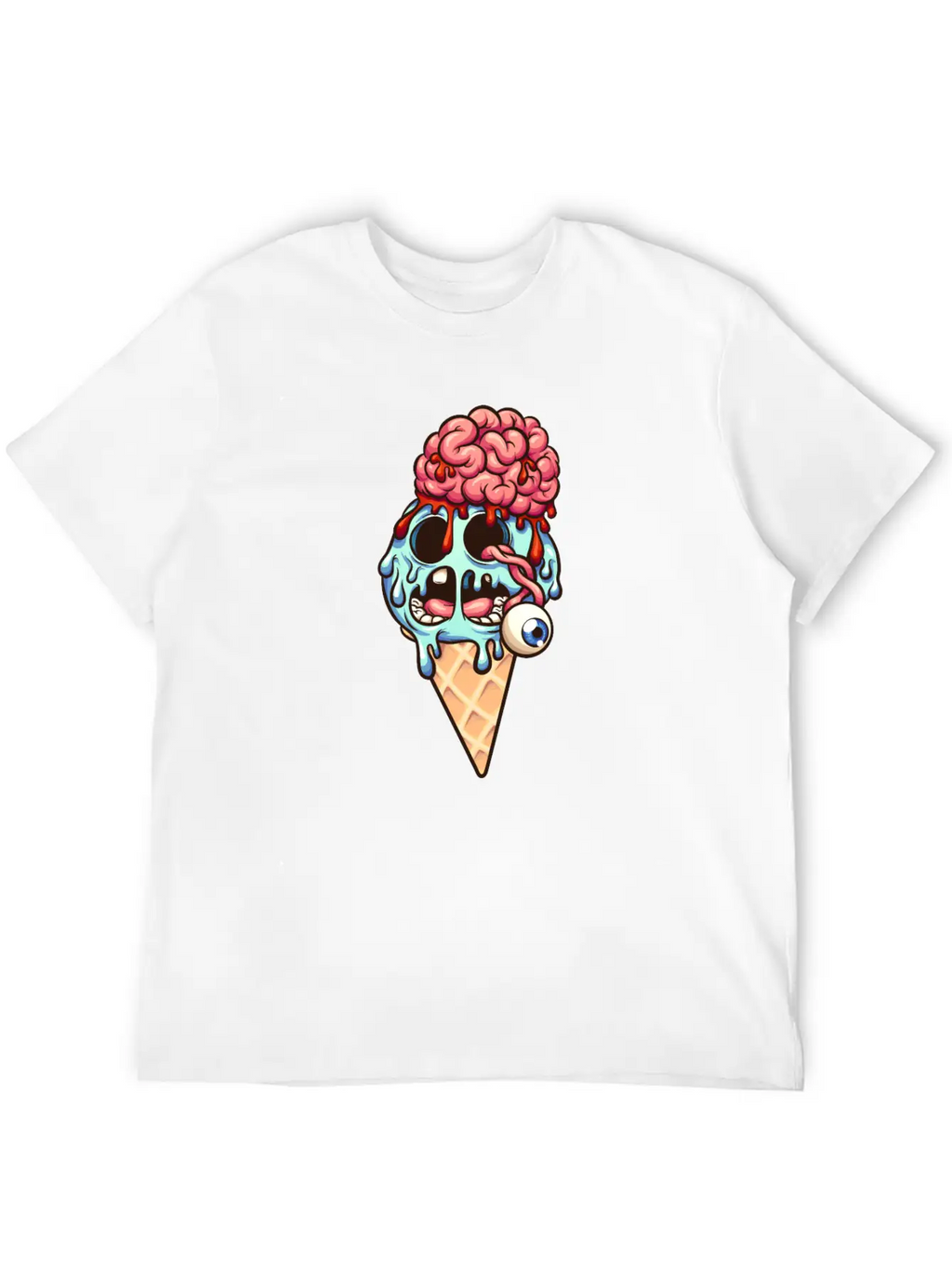 Zombie Ice Cream Breathable Graphic T-Shirt – Perfect For Casual Days