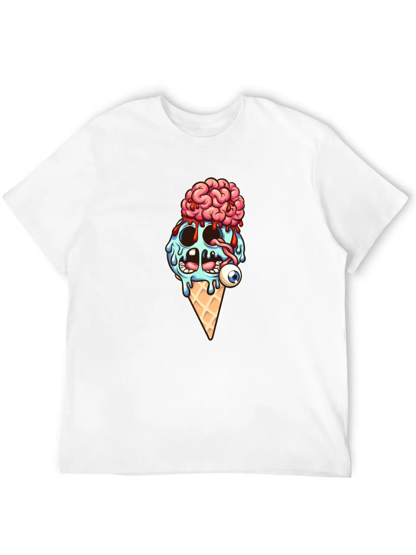 Zombie Ice Cream Breathable Graphic T-Shirt – Perfect For Casual Days