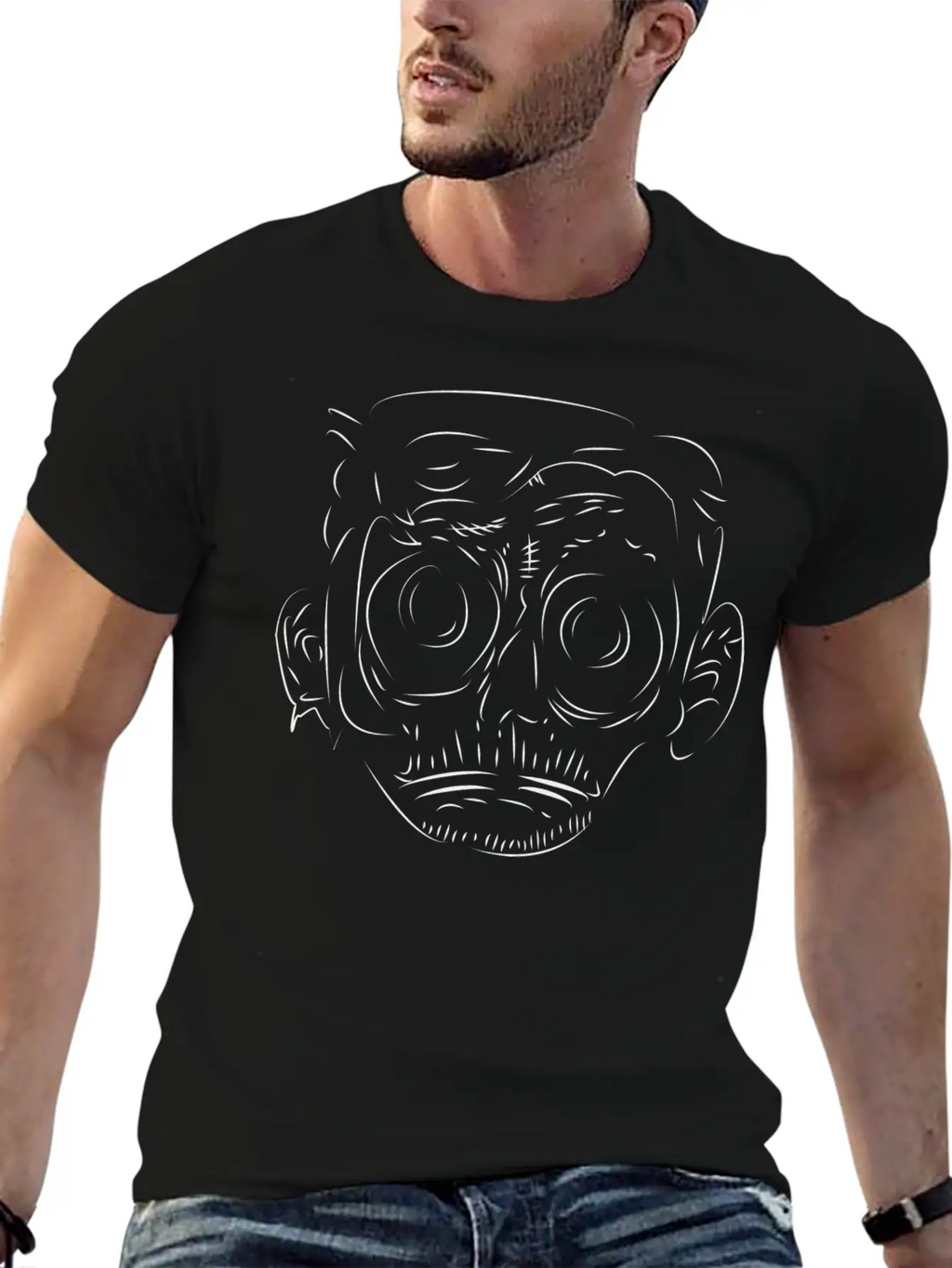 Zombie - Line Art Breathable Graphic T-Shirt – Perfect For Casual Days