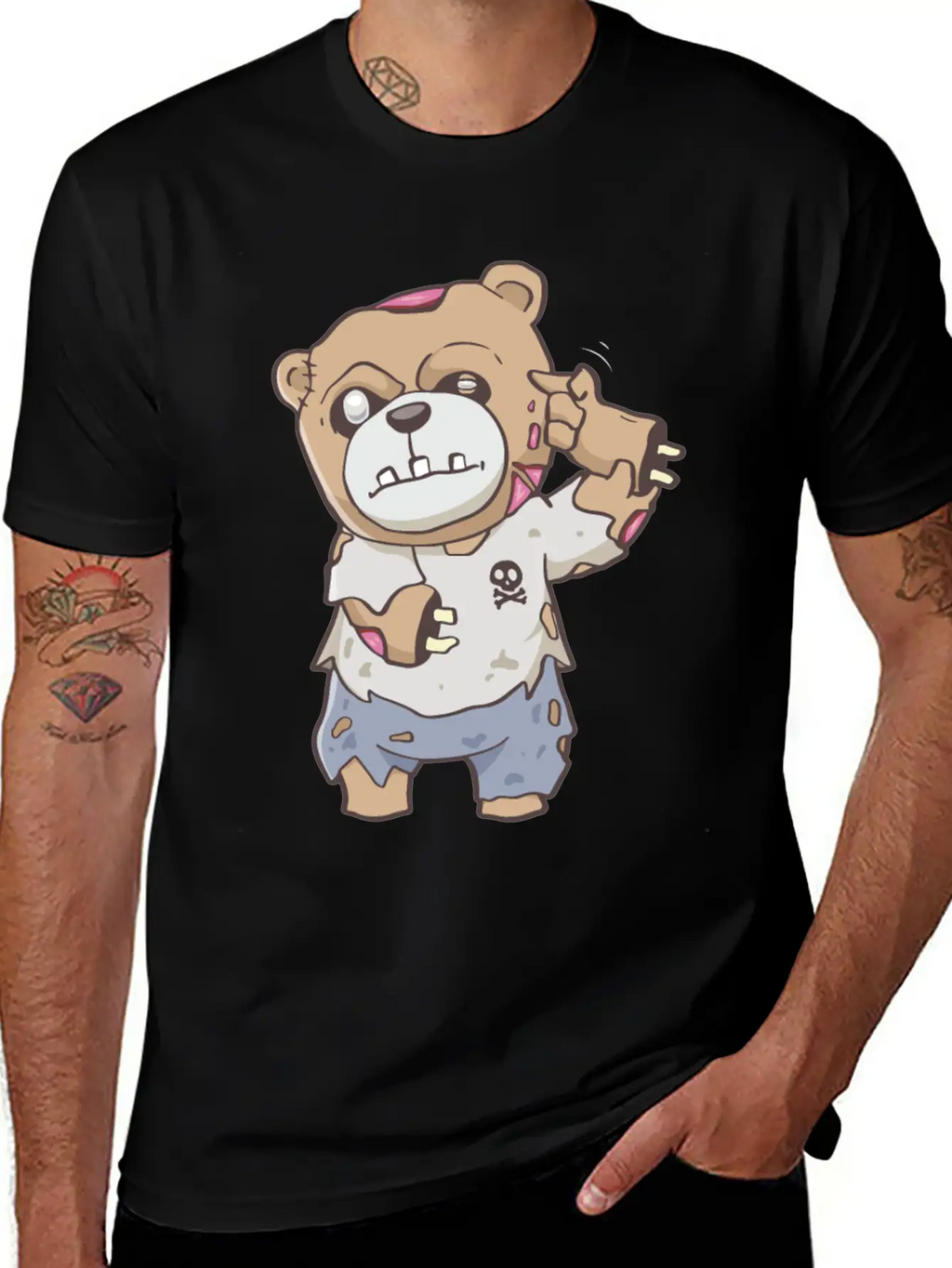 Zombiecore Aesthetic Zombie Bear Pastel Goth Timeless Short Sleeve Tee – Comfy And Minimalist Design