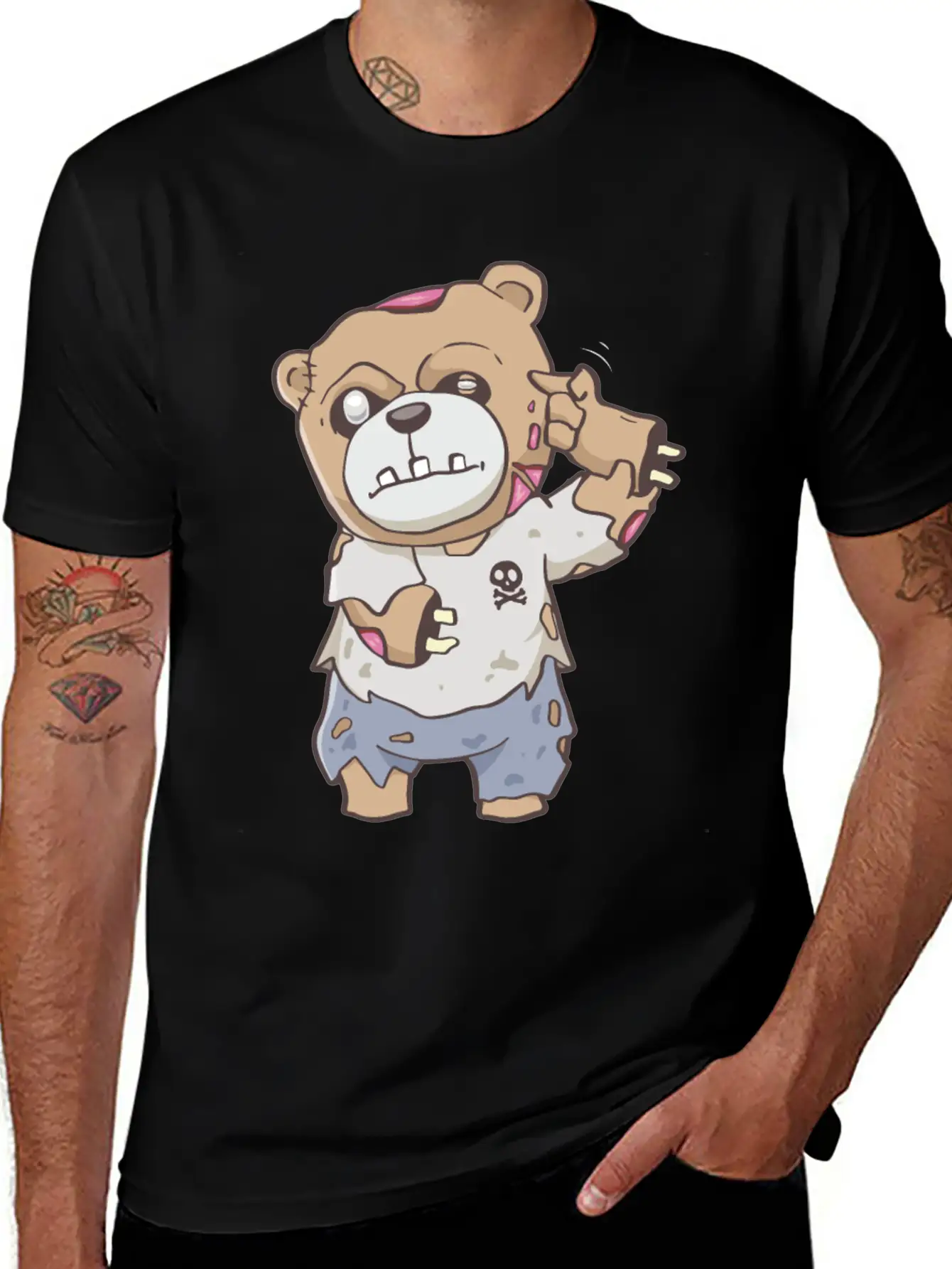 Zombiecore Aesthetic Zombie Bear Pastel Goth Timeless Short Sleeve Tee – Comfy And Minimalist Design