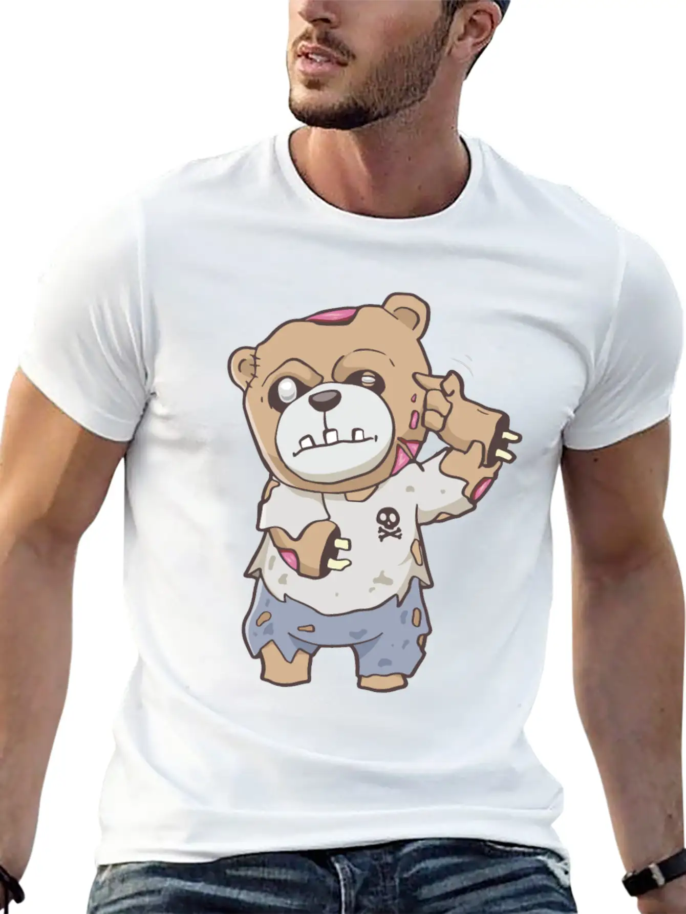 Zombiecore Aesthetic Zombie Bear Pastel Goth Timeless Short Sleeve Tee – Comfy And Minimalist Design