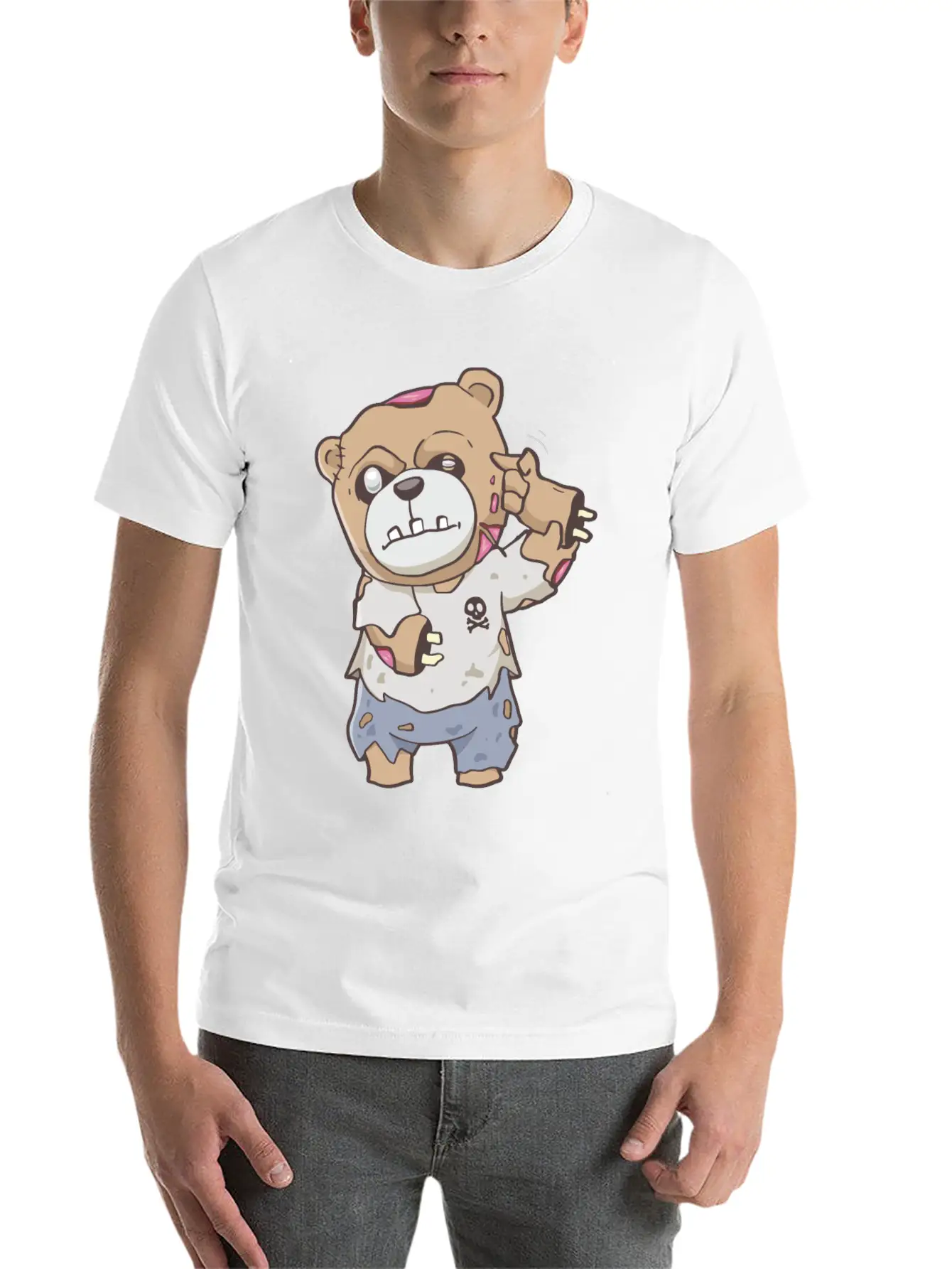 Zombiecore Aesthetic Zombie Bear Pastel Goth Timeless Short Sleeve Tee – Comfy And Minimalist Design