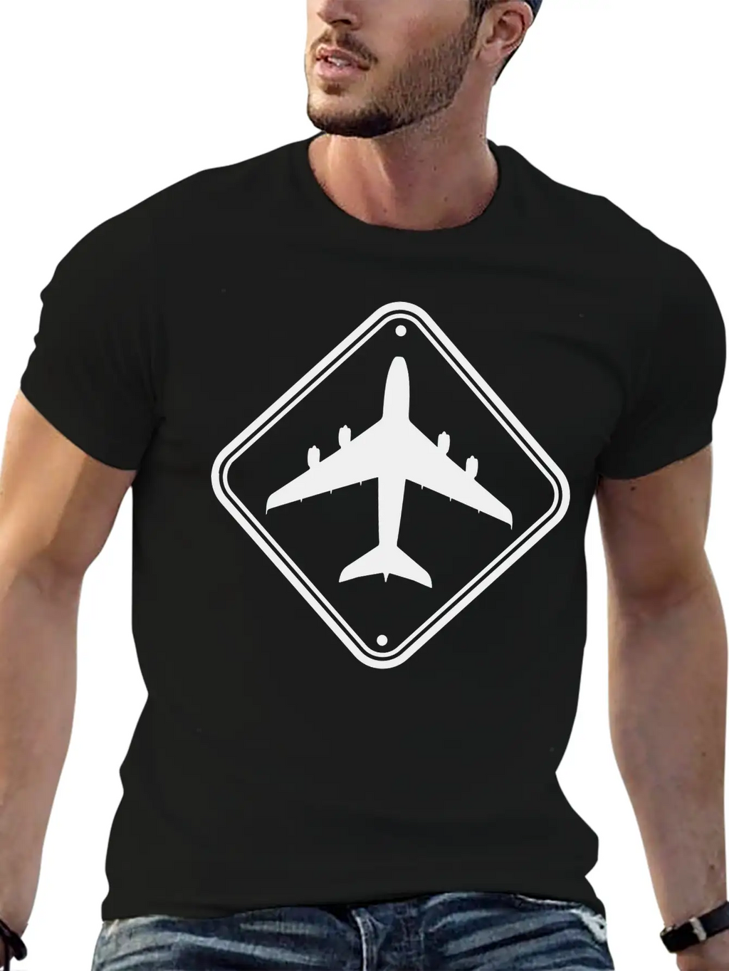 Zone Sign Airplane Breathable Graphic T-Shirt – Perfect For Casual Days