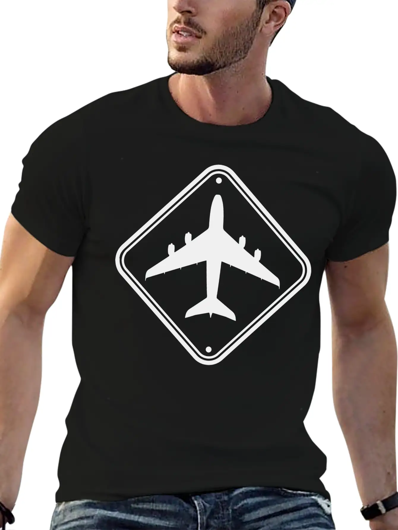 Zone Sign Airplane Breathable Graphic T-Shirt – Perfect For Casual Days