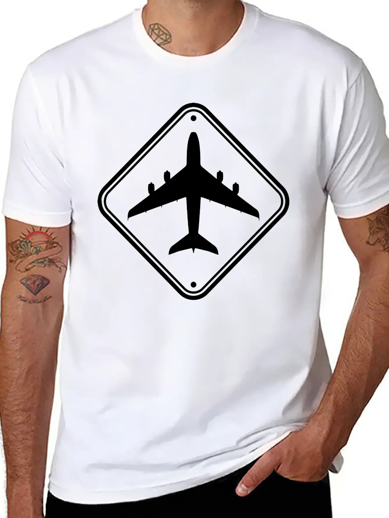 Zone Sign Airplane Breathable Graphic T-Shirt – Perfect For Casual Days