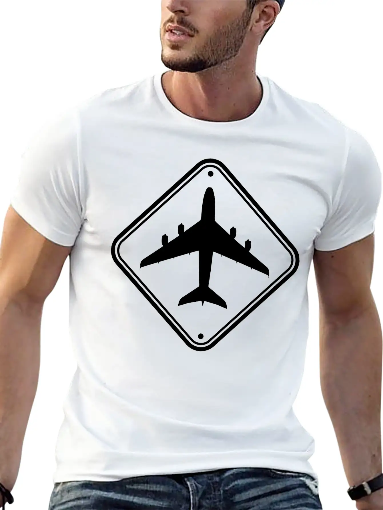Zone Sign Airplane Breathable Graphic T-Shirt – Perfect For Casual Days