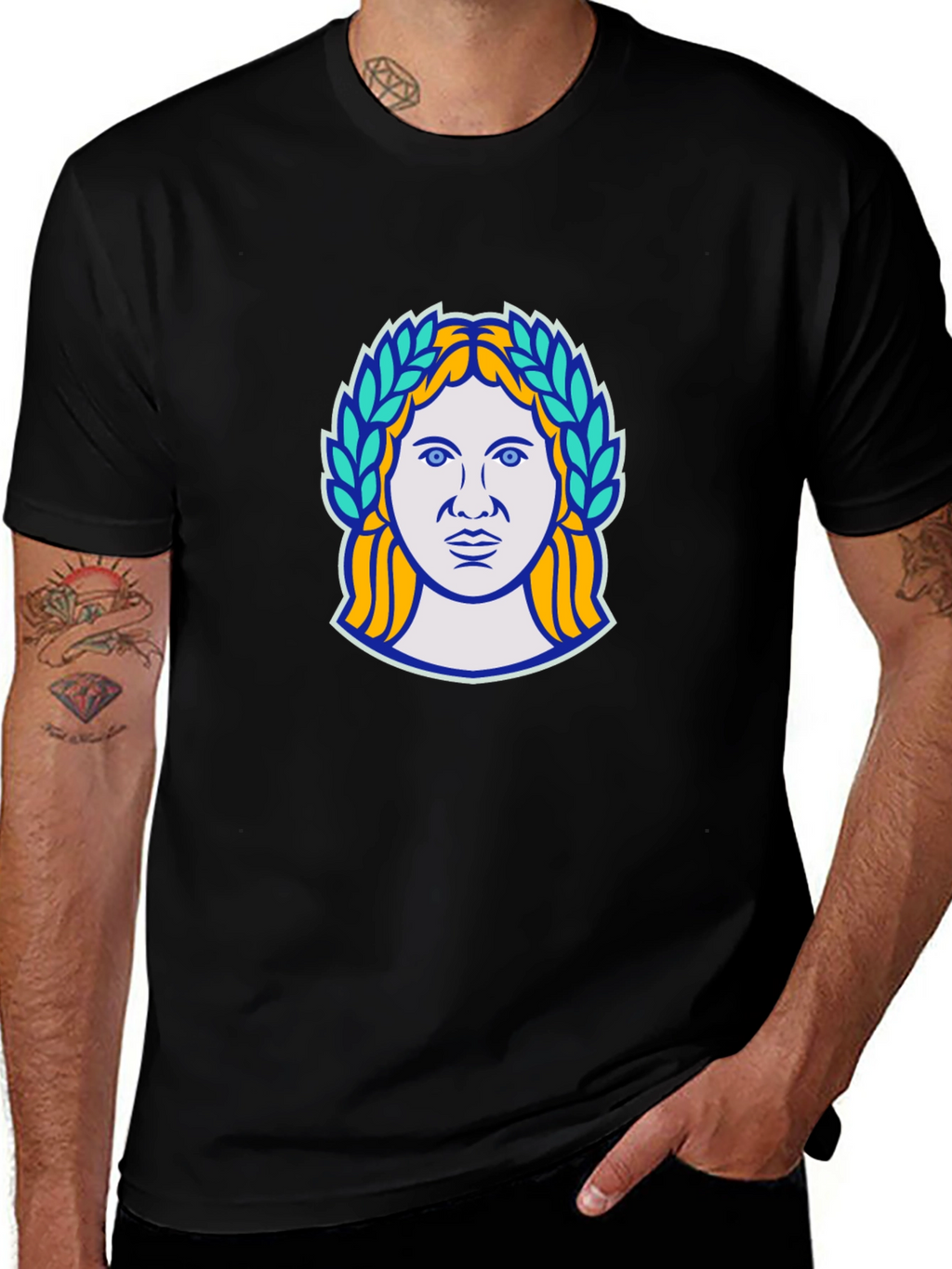 Ancient Goddess Graphic Black T-Shirt