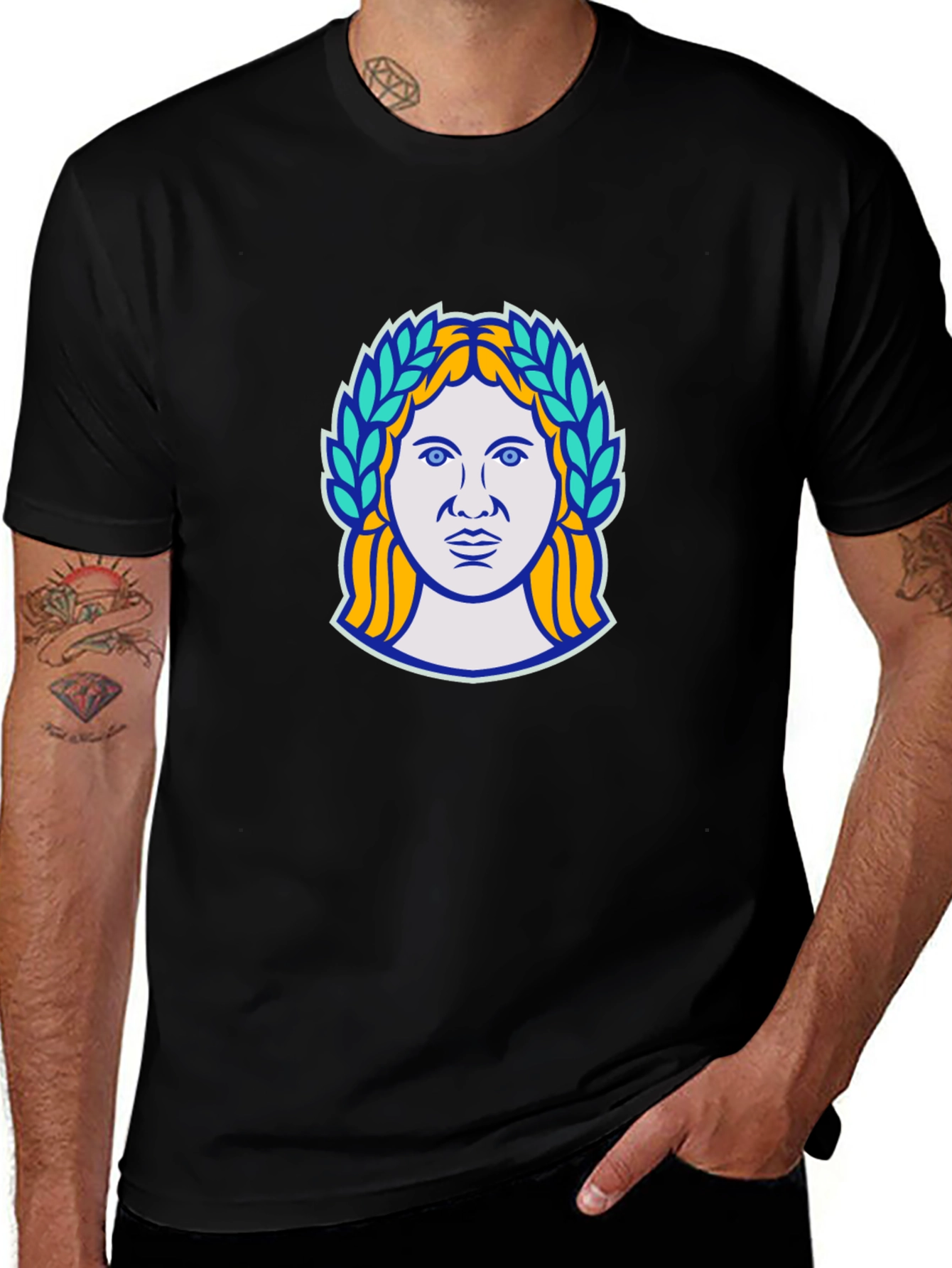 Ancient Goddess Graphic Black T-Shirt