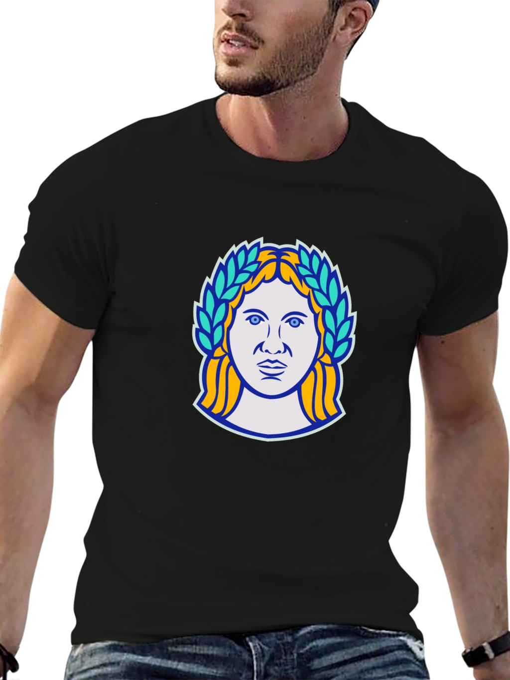 Ancient Goddess Graphic Black T-Shirt