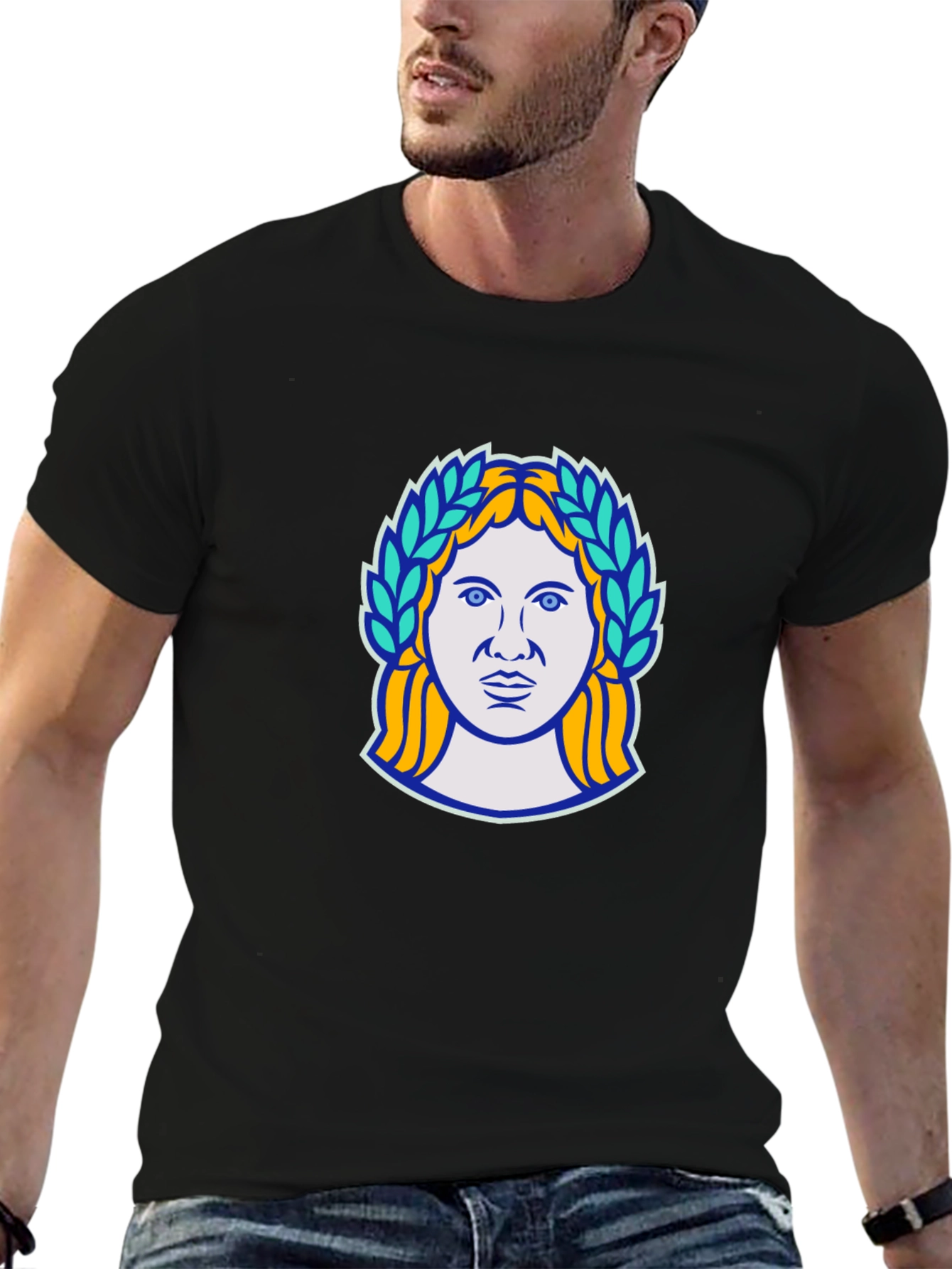 Ancient Goddess Graphic Black T-Shirt