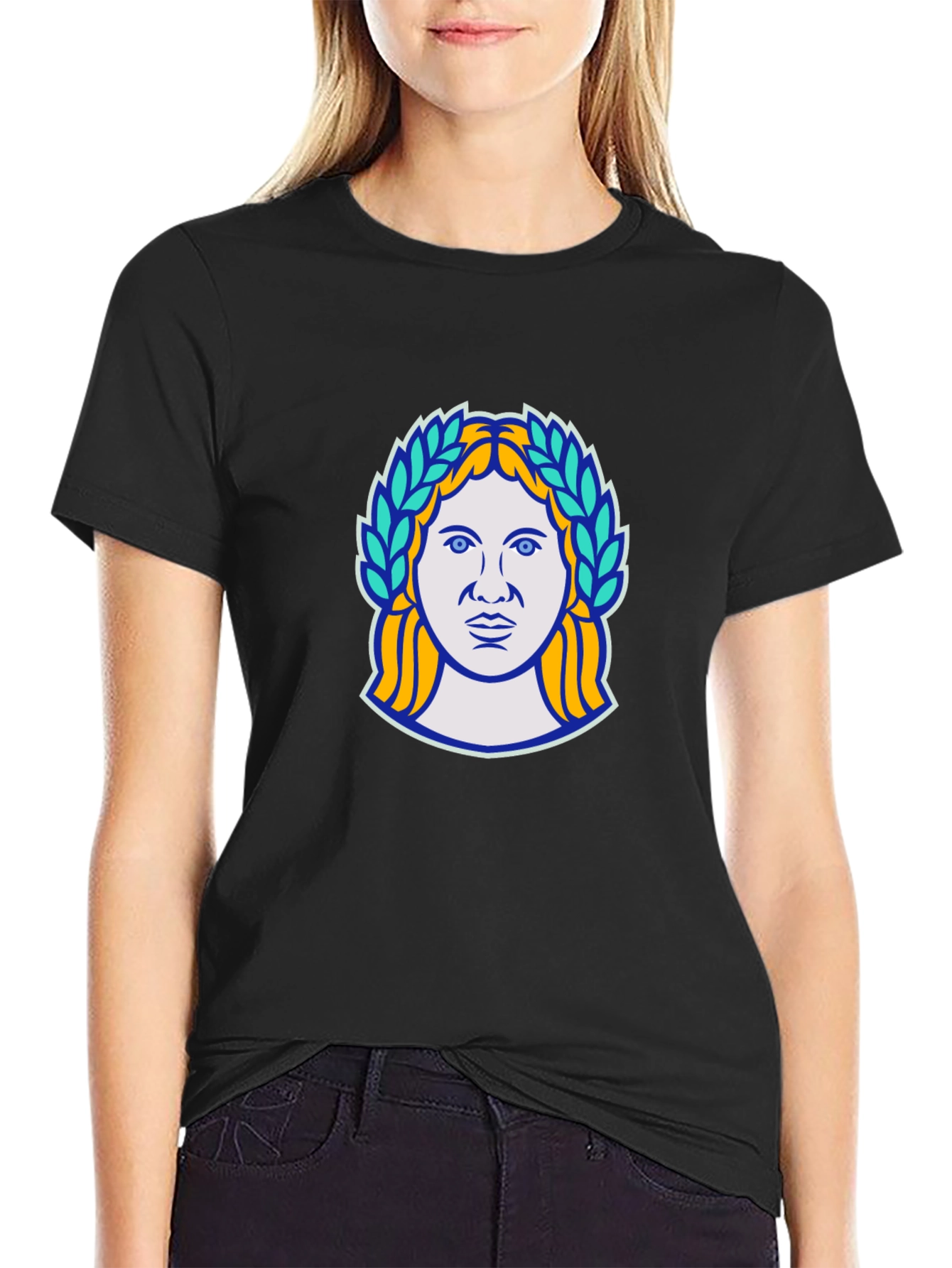 Ancient Goddess Graphic Black T-Shirt