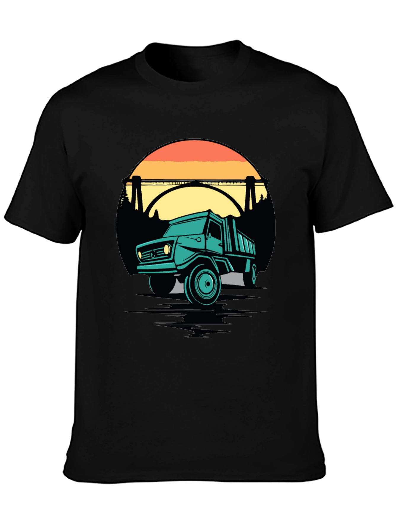 Retro Truck Graphic Tee - Black