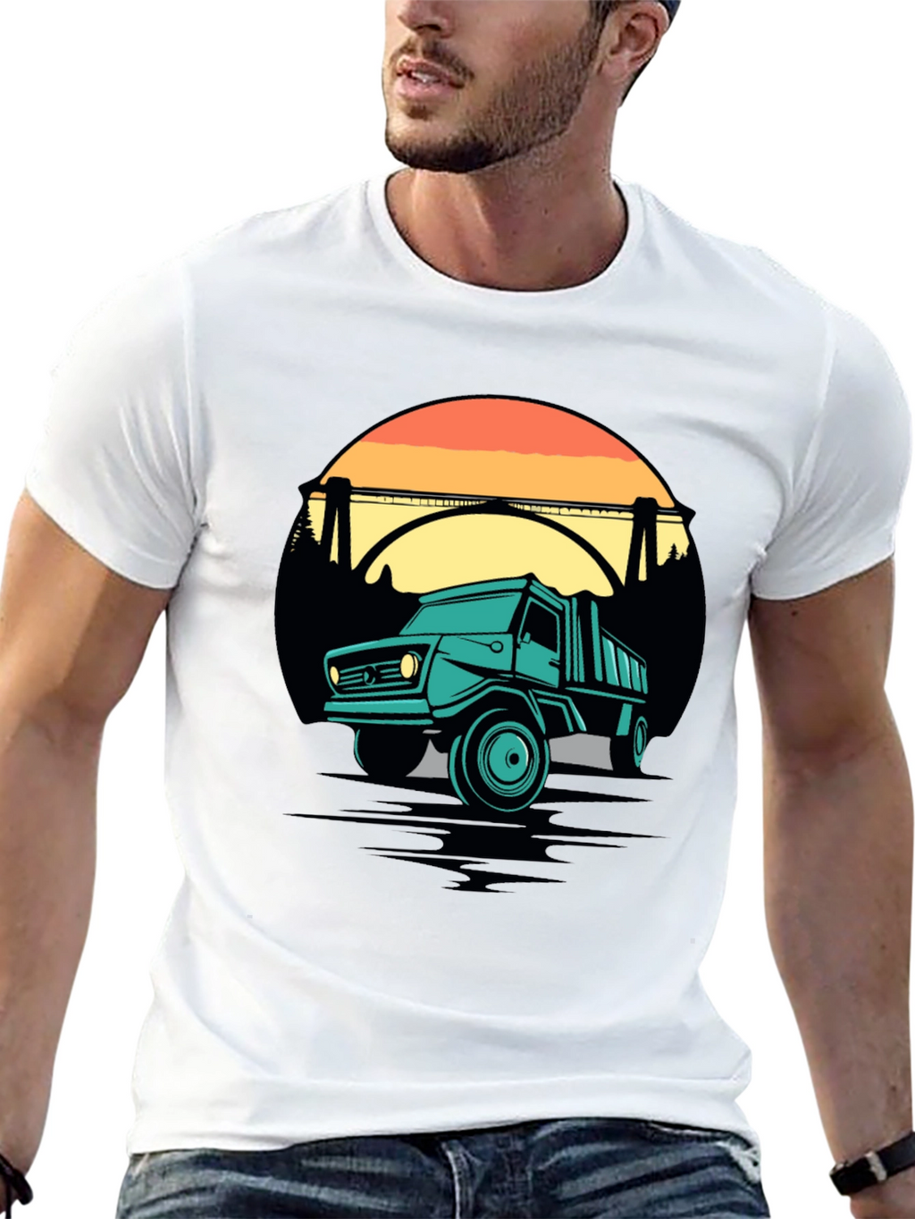 Retro Truck Graphic Tee - Black