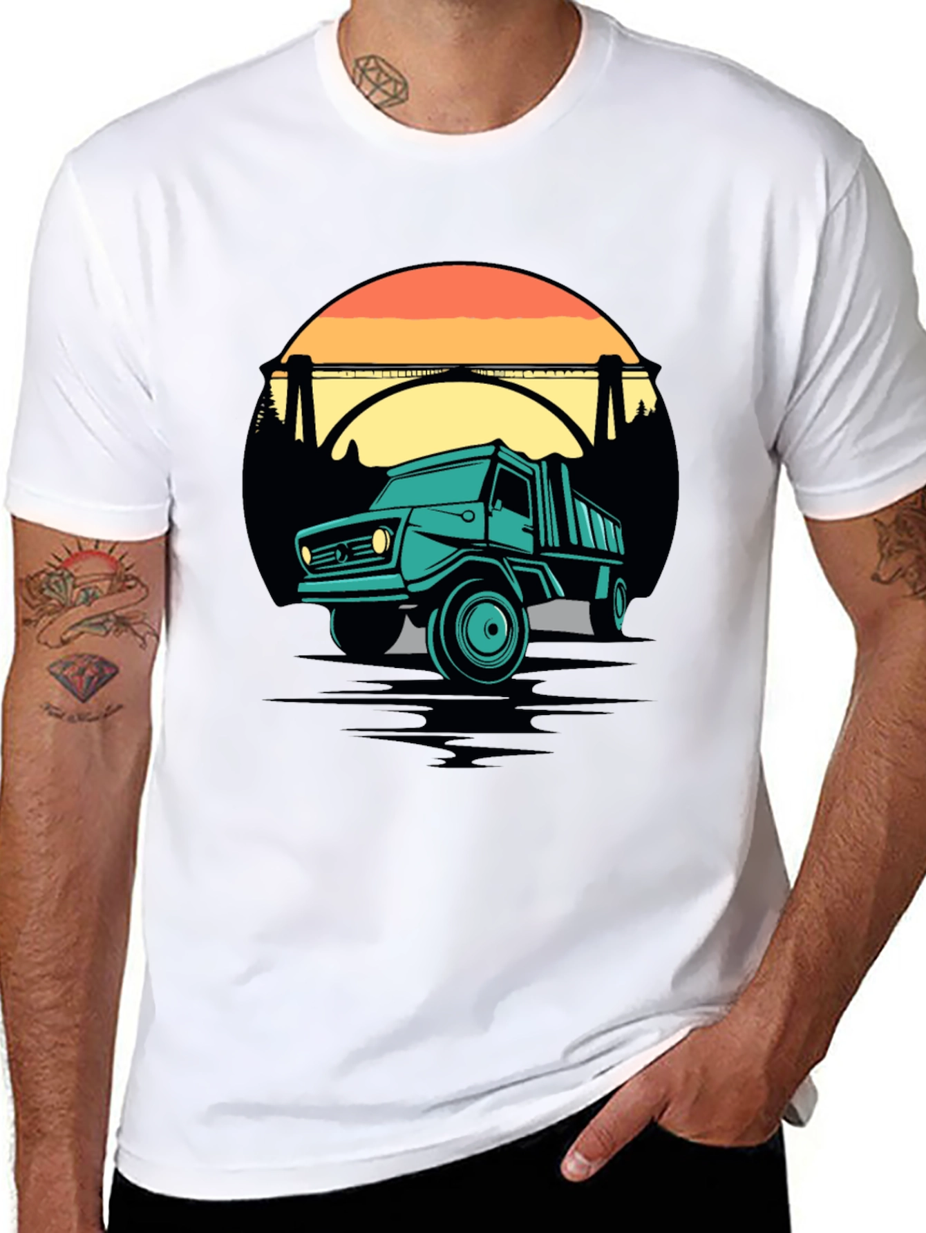 Retro Truck Graphic Tee - Black