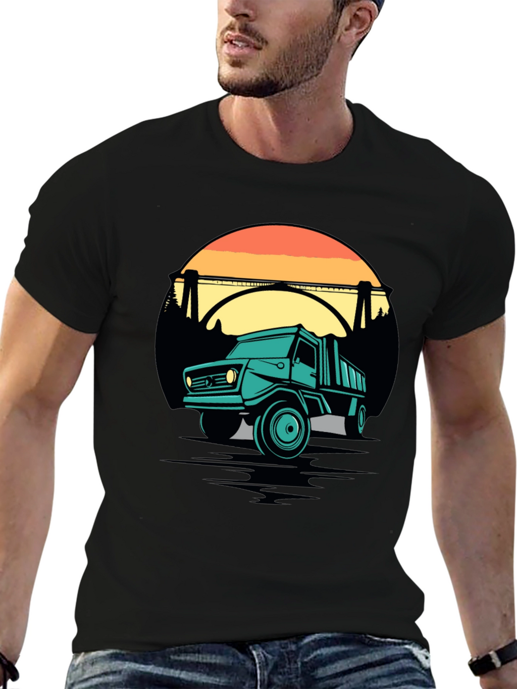 Retro Truck Graphic Tee - Black