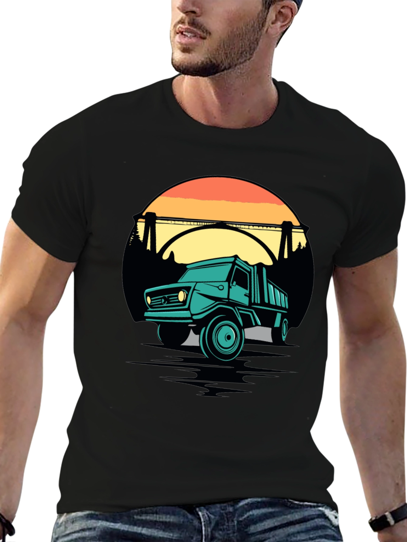 Retro Truck Graphic Tee - Black