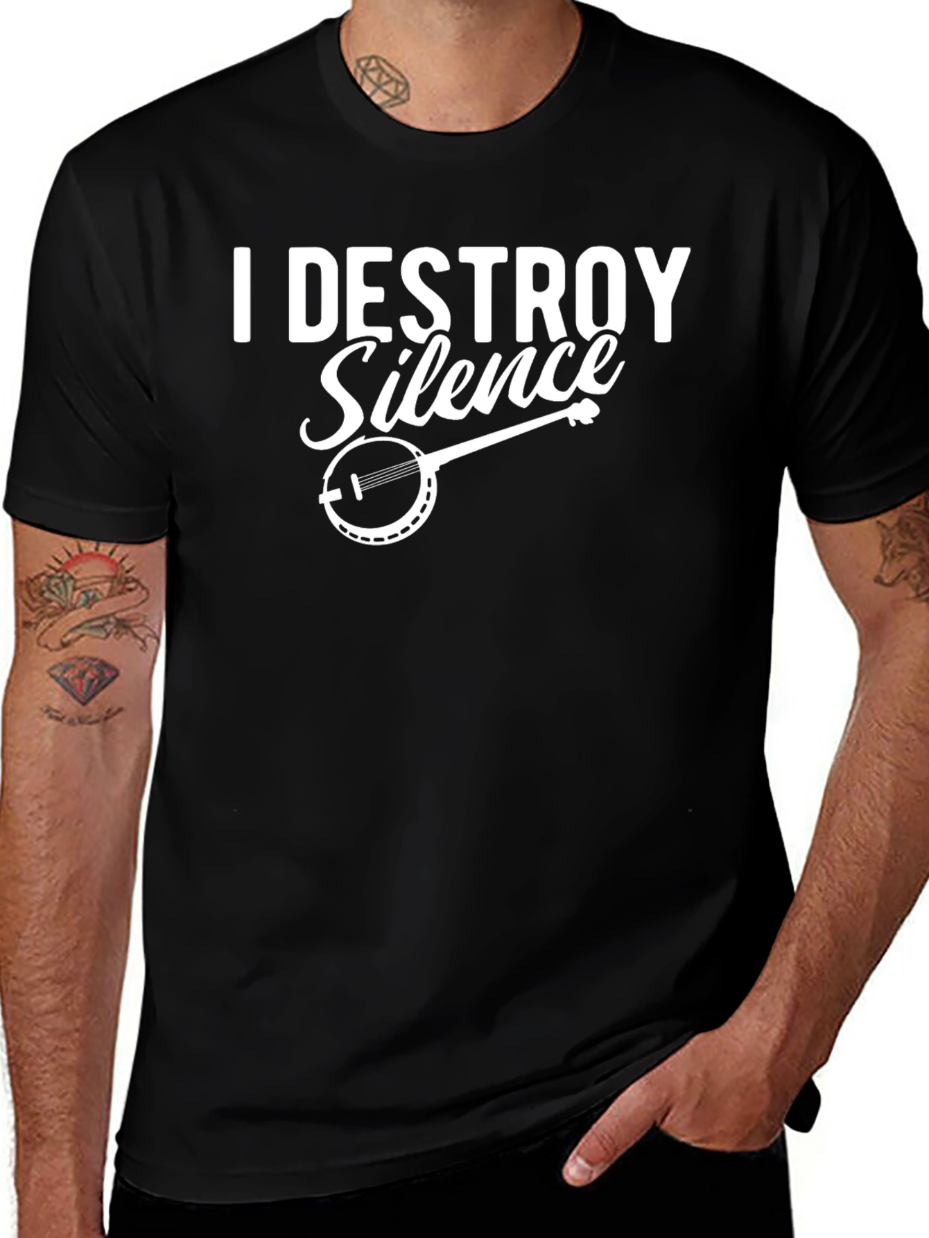 I Destroy Silence Banjo T-Shirt