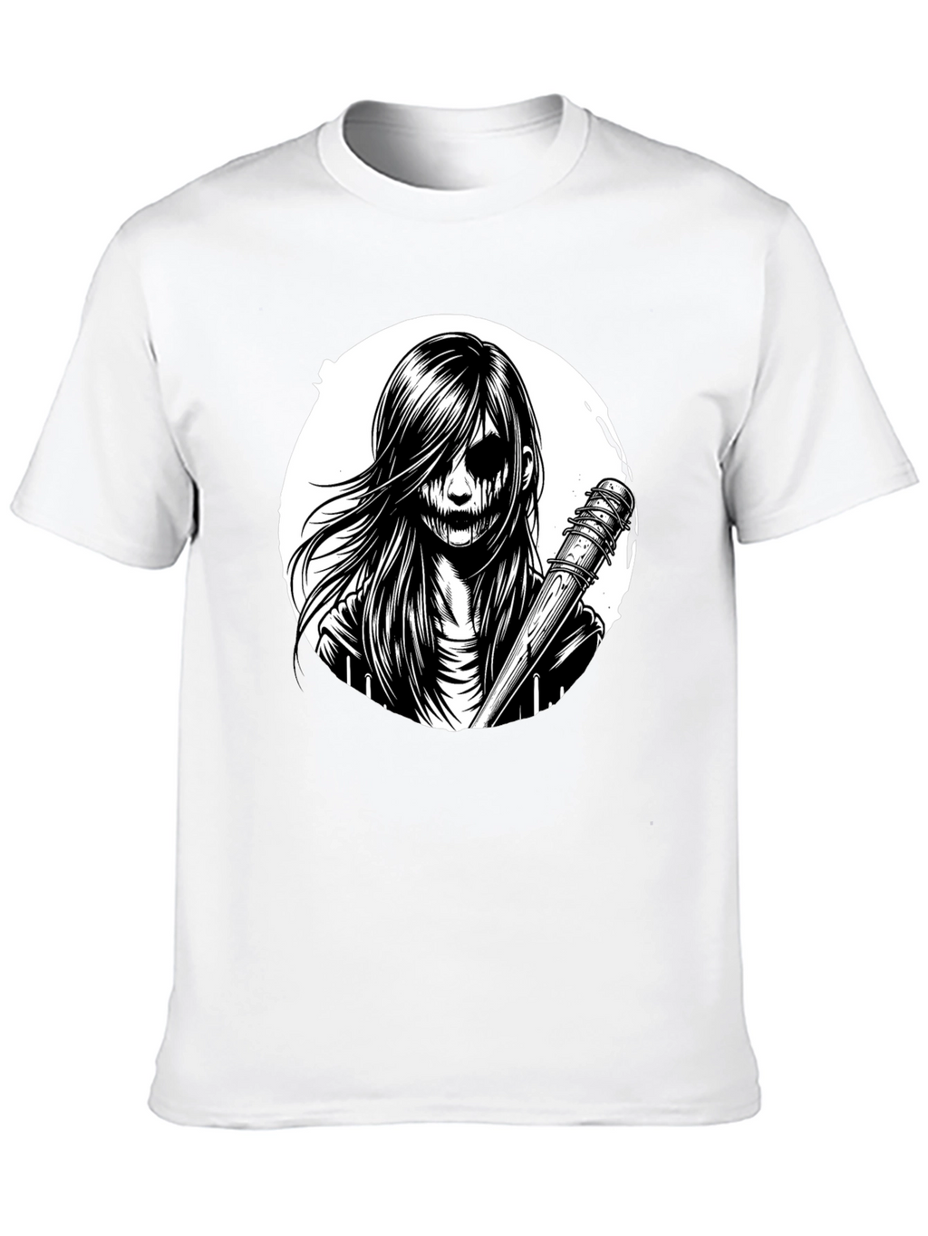 Creepy Girl Graphic Tee - Black T-Shirt