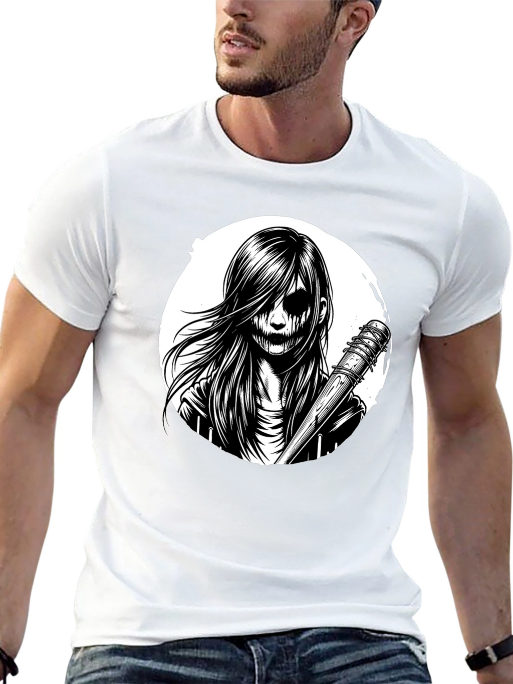 Creepy Girl Graphic Tee - Black T-Shirt