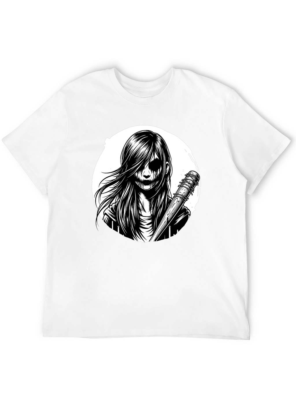 Creepy Girl Graphic Tee - Black T-Shirt