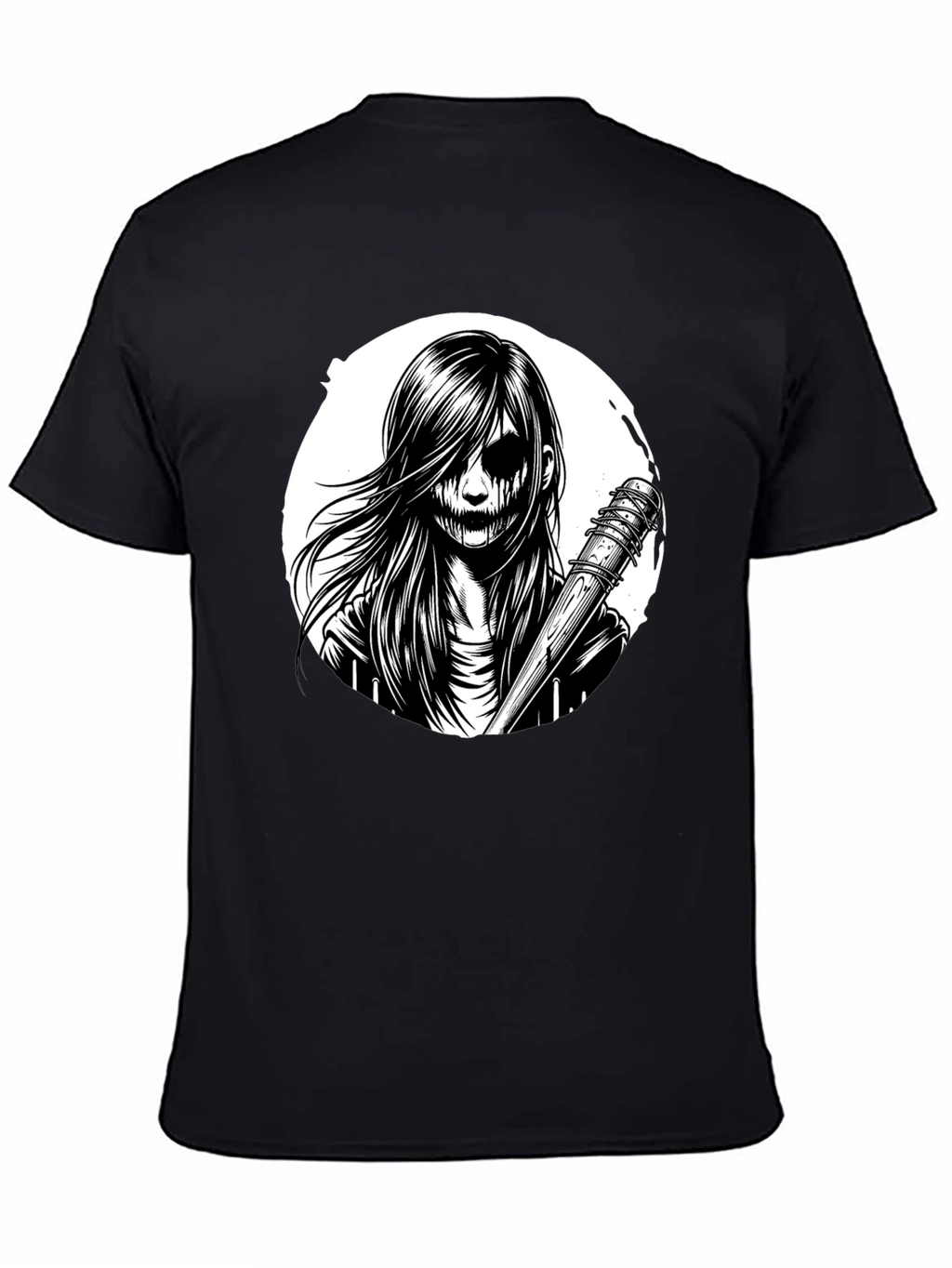 Creepy Girl Graphic Tee - Black T-Shirt