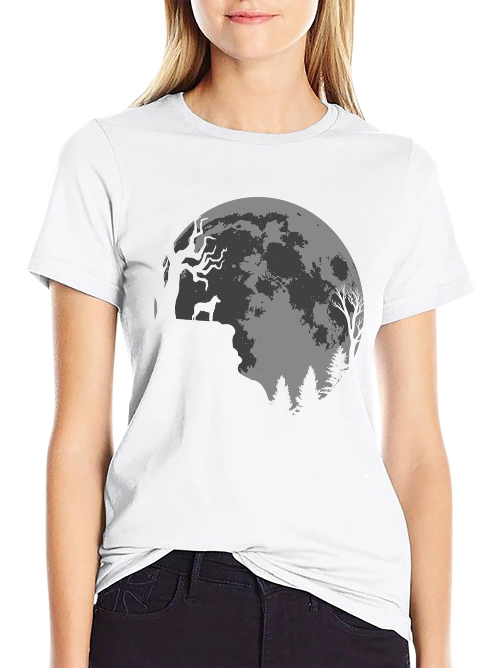 Wolf Moon Graphic Tee - Stylish Black T-Shirt